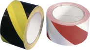 PVC-Warnband linksweisend, Folie, Rot-Weiß, 50 mm x 66 m 