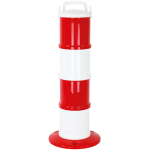 Modularer Absperrpfosten rot/weiß, PP, Höhe 850 mm, inkl. 5 lfm Kette rot/weiß 