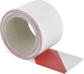 Schmutzresistentes Bodenmarkierungsband WT-5229,Polyester,rot/weiß, 75 mm x 15 m 