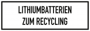 Gefahrzettel Lithiumbatterien zum Recycling, Folie, 148x52 mm, 500 Stück/Rolle 