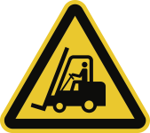 Warnung vor Flurförderzeugen ISO 7010, Folie, 100 mm SL 