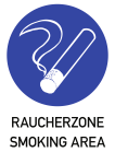 Raucherzone - Smoking Area, Kombischild, Folie, 210x297 mm 