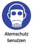 Atemschutz benutzen ISO 7010, Kombischild, Alu, 262x371 mm 
