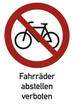 Fahrräder abstellen verboten, Kombischild, Alu, 210x297 mm 