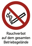 Rauchverbot auf dem gesamten Betriebsgelände ISO 7010,Kombischild,Alu,210x297 mm 