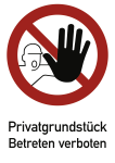 Privatgrundstück Betreten verboten, Kombischild, Alu, 262x371 mm 