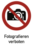 Fotografieren verboten ISO 7010, Kombischild, Folie, 131x185 mm 
