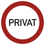 PRIVAT, Textschild, Alu, Ø 400 mm 