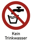 Kein Trinkwasser ISO 7010, Kombischild, Alu, 131x185 mm 