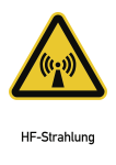 HF-Strahlung ISO 7010, Kombischild, Folie, 131x185 mm 