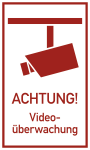 ACHTUNG! Videoüberwachung, Alu, 300x500 mm 