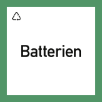 Wertstoffkennzeichnung "Batterien", Kunststoff, 300x300 mm 