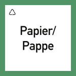 Wertstoffkennzeichnung "Papier/Pappe", Folie, 300x300 mm 