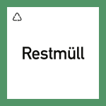 Wertstoffkennzeichnung "Restmüll", Folie, 300x300 mm 