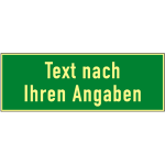 Rettungszeichen-Text u./o. Symbol nach Angabe, Folie, nachl., 160-mcd, 297x105mm 