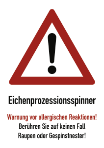 Eichenprozessionsspinner Warnung vor ..., Aluminium, 210x297 mm 