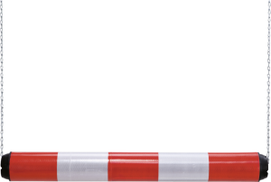 Höhenbergrenzer aus Kunststoff, rot/weiß refl., Breite 950 mm, Ø 100 mm 