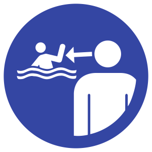 Kinder in Wassereinrichtungen beaufsichtigen ISO 7010, Alu, Ø 400 mm 