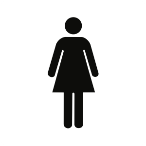 Piktogramm WC Damen, Kunststoff, 160x160 mm 