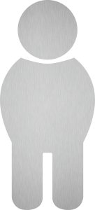 Piktogramm WC Herren, Edelstahl, selbstklebend, 68x150 mm 