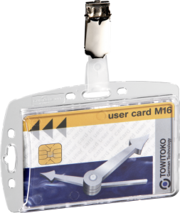 Ausweiskartenhalter mit drehbarem Clip, 87x54 mm, 25 Stück/VE 