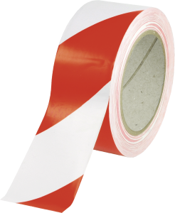 Fußboden-Warnmarkierung linksweisend, Folie, Rot-Weiß, Rolle 50 mm x 33 m 