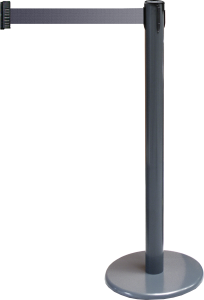 Gurt-Absperrpfosten GLA 45 anthrazit, Stahl, 1000 mm Höhe, Gurt 2,3 m schwarz 