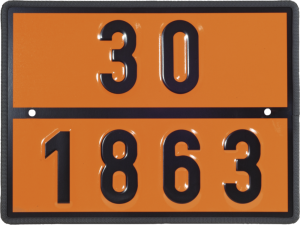 Einstoff-Warntafel für Düsenkraftstoff, UN 30/1863, Stahl, 400x300 mm 