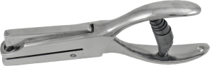 Lochzange mit Dreieck-Stanzung 3,55 x 3,9 mm, Maultiefe 50 mm, Stahl, vernickelt 