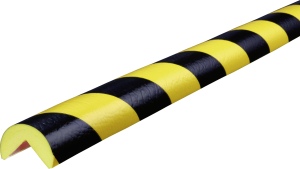 Warn- und Schutzprofil Typ A, gelb/schwarz, Ø 40 mm, Länge 1 m 