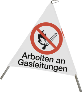Faltsignal mit Symbol Feuer, offenes Licht und Rauchen verboten, 900 mm SL 