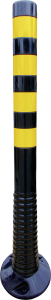 Flexipfosten schwarz mit gelben refl. Streifen, Polyurethan, Ø 80mm, Höhe 1000mm 