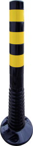 Flexipfosten schwarz mit gelben refl. Streifen, Polyurethan, Ø80 mm, Höhe 750 mm 