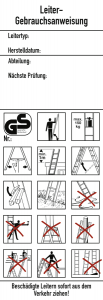 Leiter-Gebrauchsanweisung DGUV Information 208-016, Folie, 50x145 mm 