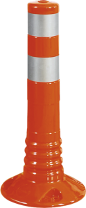 Flexipfosten orange mit reflekt. Streifen, Polyurethan, Ø 80 mm, Höhe 450 mm 