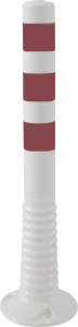 Flexipfosten weiß mit roten reflektierenden Streifen, TPE, Ø 80 mm, Höhe 750 mm 