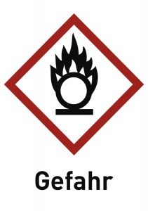 Oxidierend (GHS 03) Gefahr, Folie, 26x37 mm, 12 Stück/Bogen 