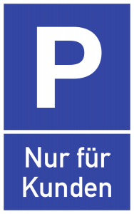 Parkplatzschild - Nur für Kunden, Alu, 250x400 mm 