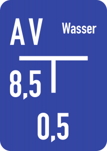Wasser-Hinweisschild (C) inkl. Beschriftung, Alu, 100x140 mm 