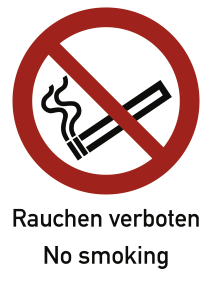 Rauchen verboten No smoking ISO 7010, Kombischild, Kunststoff, 210x297 mm 