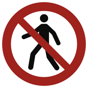 Für Fußgänger verboten ISO 7010, Alu, Ø 200 mm 