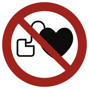 Kein Zutritt für Personen mit Herzschrittmacher ISO 7010, Alu, Ø 200 mm 