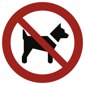 Mitführen von Hunden verboten ISO 7010, Alu, Ø 200 mm 