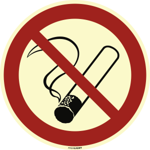 Rauchen verboten, Kunststoff, langnachleuchtend, 160-mcd, Ø 200 mm 