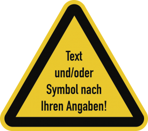 Warnzeichen - Text und/oder Symbol nach Ihren Angaben, Alu, 50 mm SL 