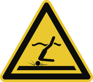 Warnung vor flachem Wasser (Kopfsprung) ISO 7010, Alu, 400 mm SL 