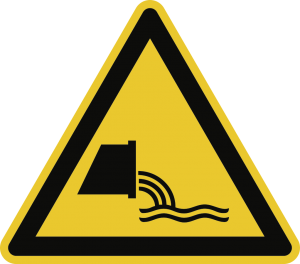 Warnung vor Abwassereinleitung ISO 7010, Alu, 400 mm SL 
