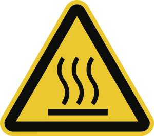 Warnung vor heißer Oberfläche ISO 7010, Folie, 200 mm SL 