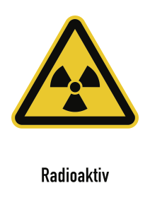 Radioaktiv, Kombischild, Alu, 210x297 mm 