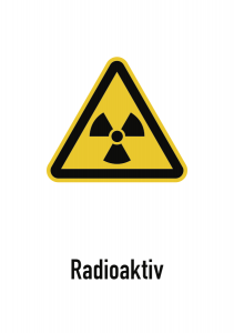 Radioaktiv, Kombischild, Folie, 148x210 mm 